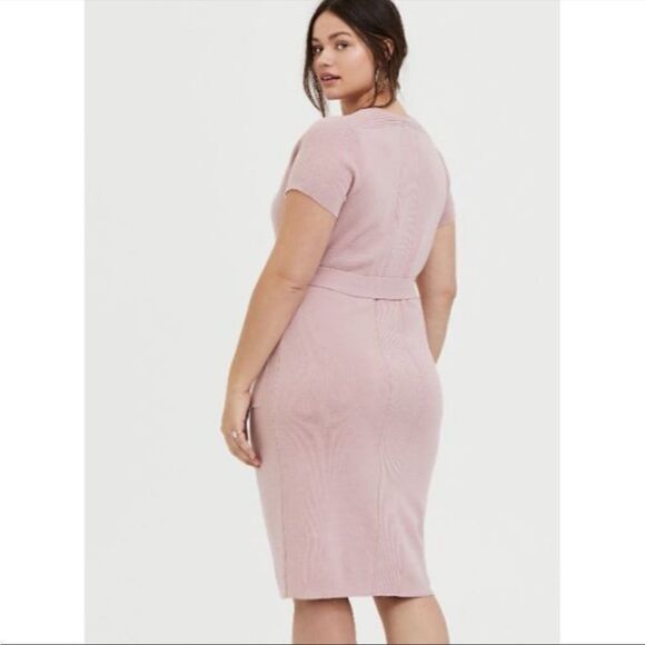 Torrid Sweater Knit Self Tie Shift Dress - Picture 2 of 9